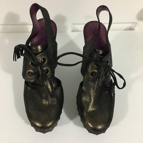 *Sold*Coach Poppy Rena Leather Platform Heels Sz 9.5 B - Picture 2 of 15